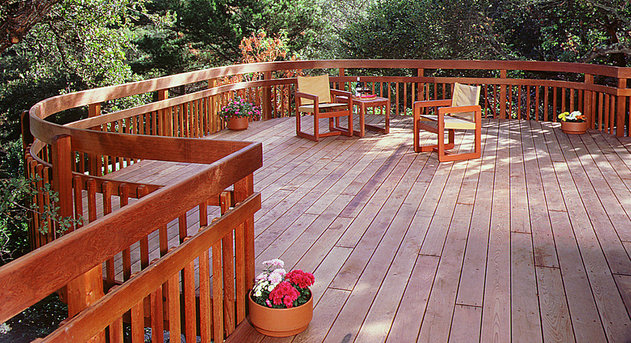 Freestanding Redwood Deck