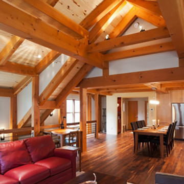 Hand Hewn Timber Frame Family Room