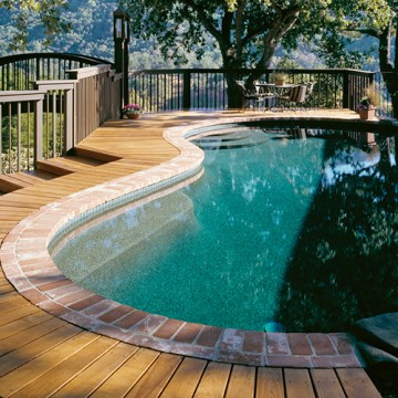 Wrap-Around Redwood Pool Decking