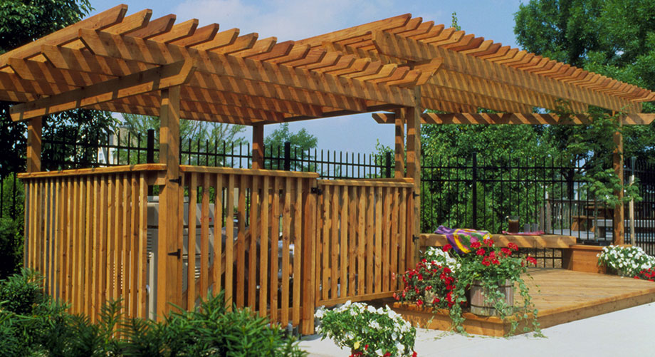 Charming Redwood Shade Structure