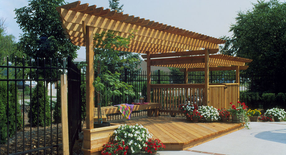 Charming Redwood Shade Structure