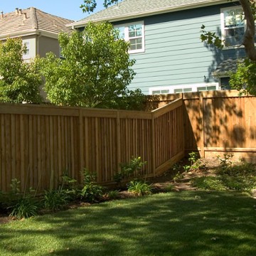 Redwood Paneled Fence
