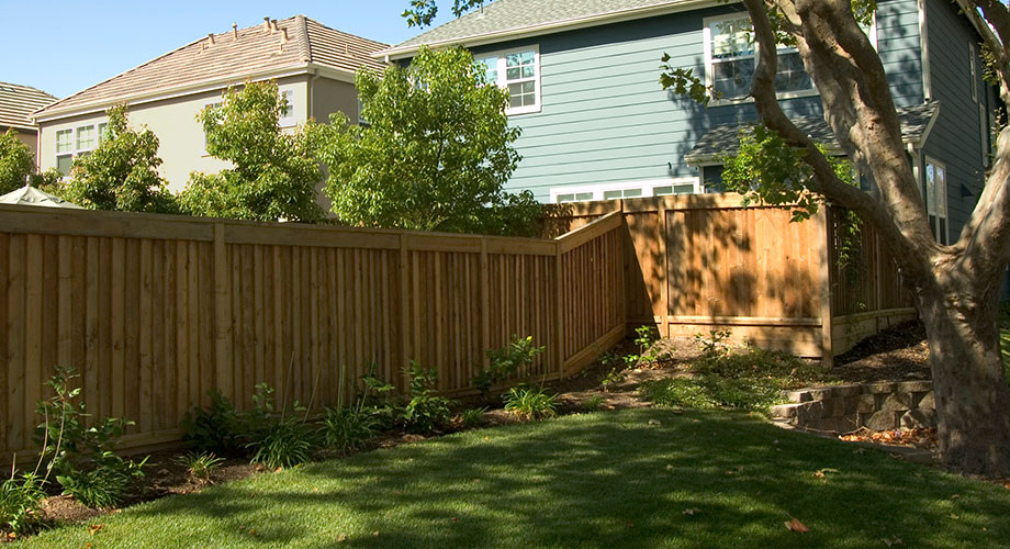 Redwood Paneled Fence