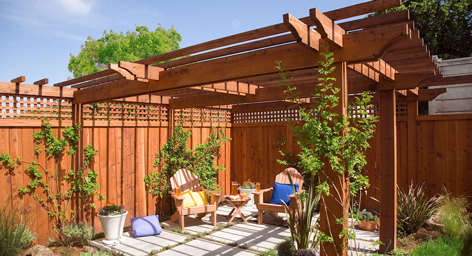 Heat-Diffusing Redwood Shade Structure