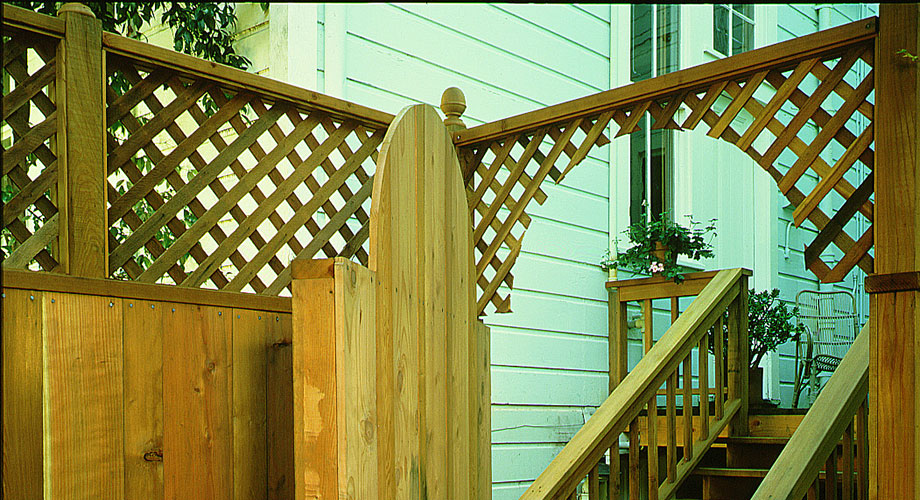 Redwood Fence with Lattice Detail