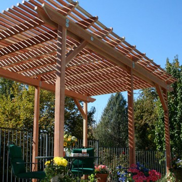 Freestanding Redwood Pergola