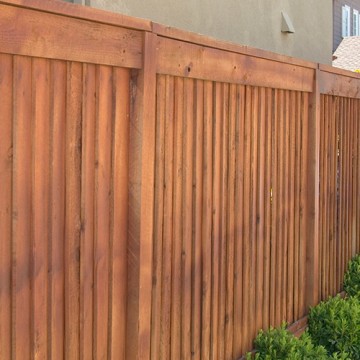 Redwood Board-On-Board Fence
