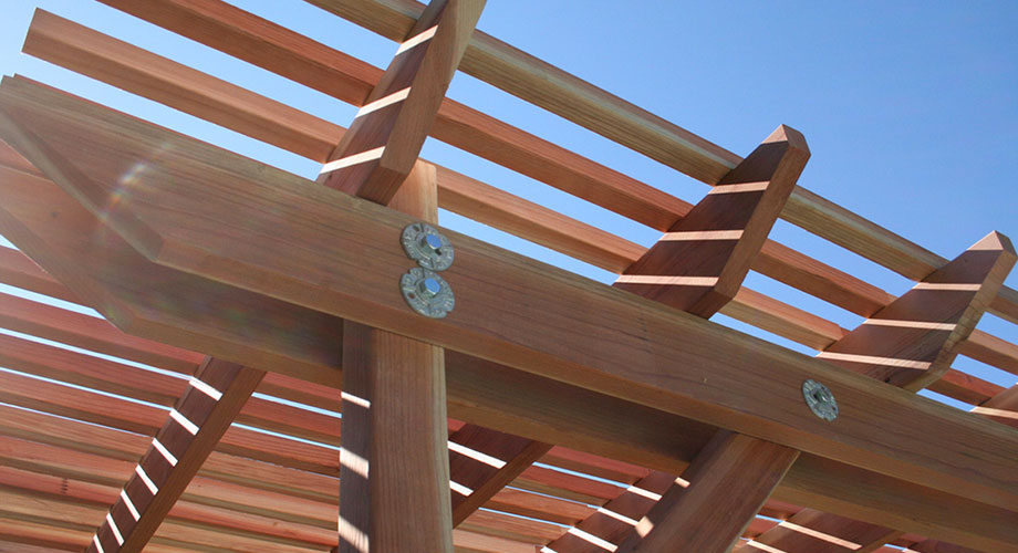 Freestanding Redwood Pergola Detail