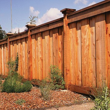 Tiered Redwood Fence