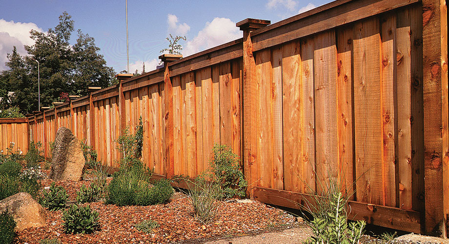 Tiered Redwood Fence