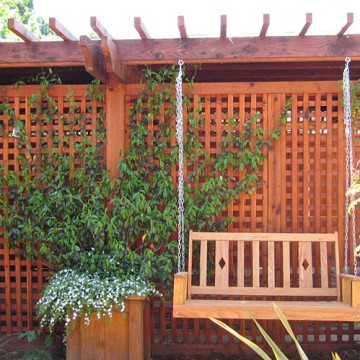 Redwood Lattice Fence