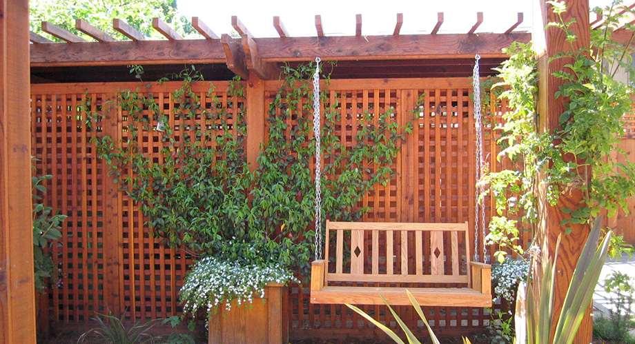 Redwood Lattice Fence