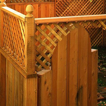 Redwood Panel and Lattice Fence