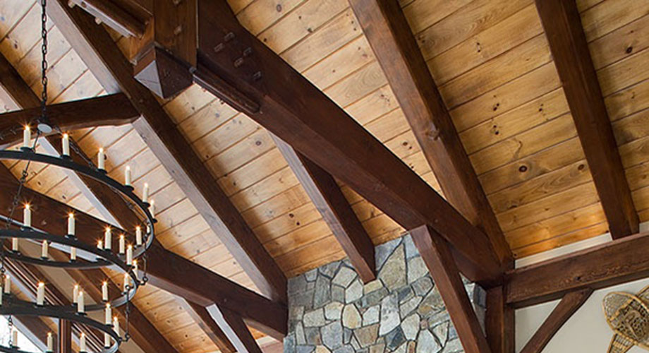 Warm Wood Beam Ceiling