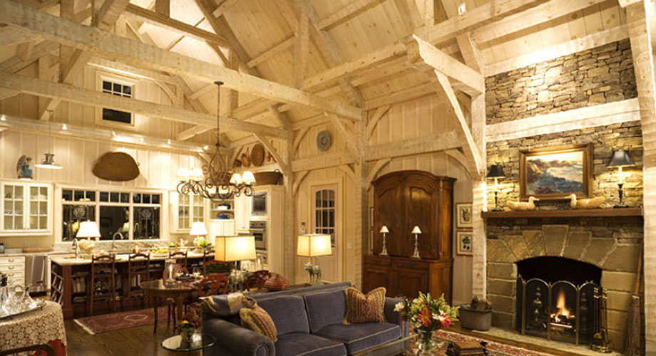 Contemporary Hand-Hewn Beams