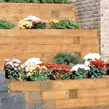 Pressure-Treated Retaining Wall and Flower Garden