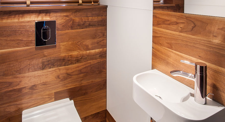 Stained Wood Wainscoting