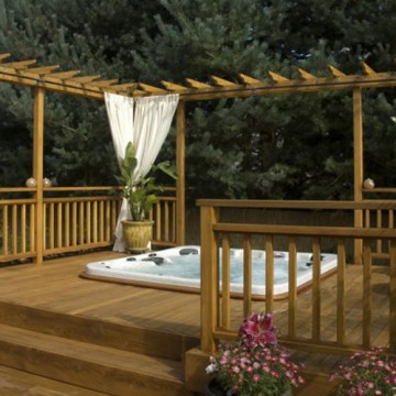 Modern Redwood Garden Arbor