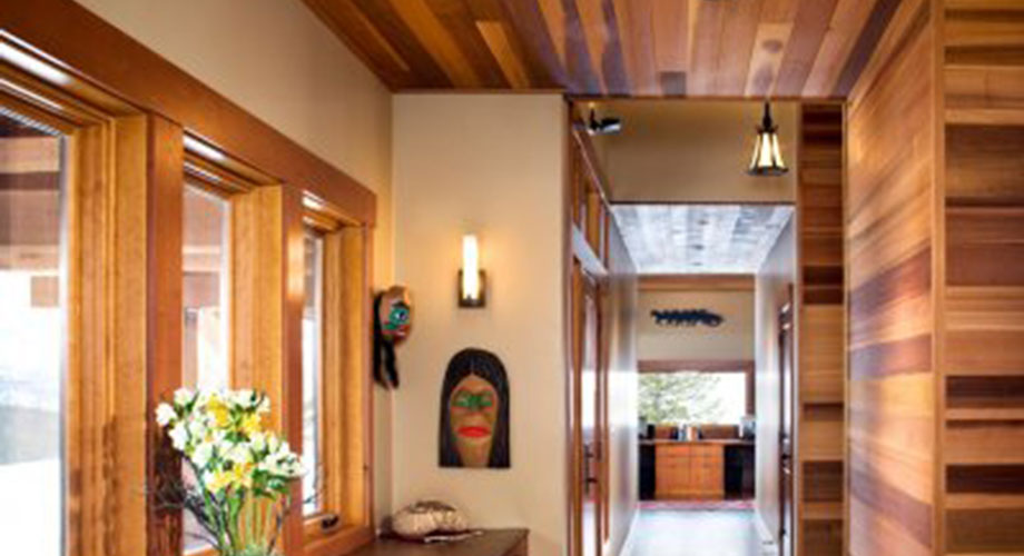 Naturally Lit Cedar Paneling