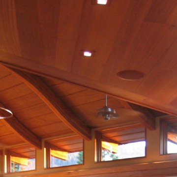 Rounded Exposed Beam Ceiling