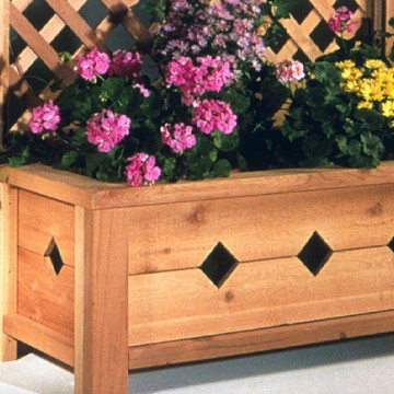 Cedar Planter Box with Lattice Panel