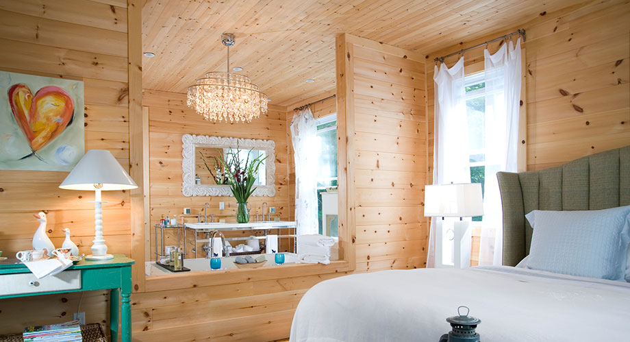 White Pine Bathroom Paneling