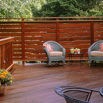 Contemporary Redwood Fence