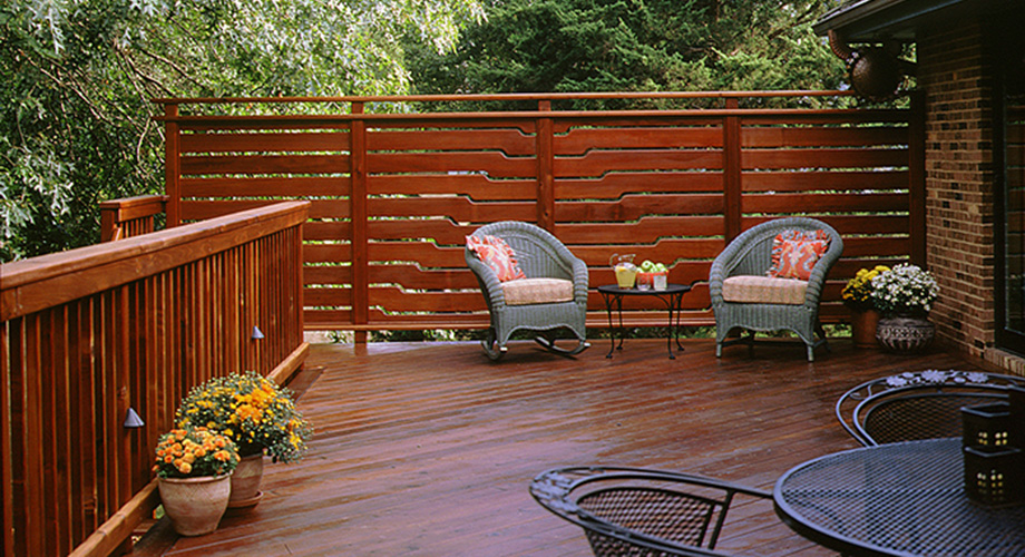 Contemporary Redwood Fence