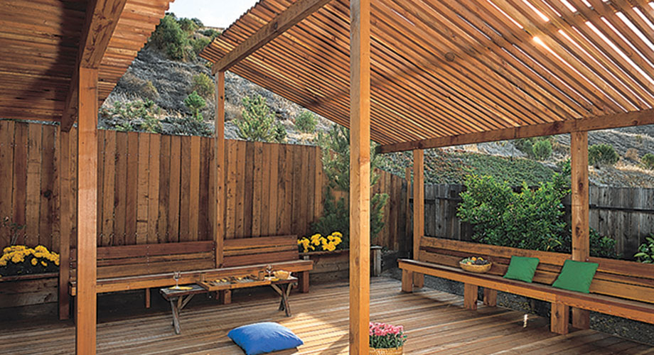 Eye-Catching Redwood Shade Structure